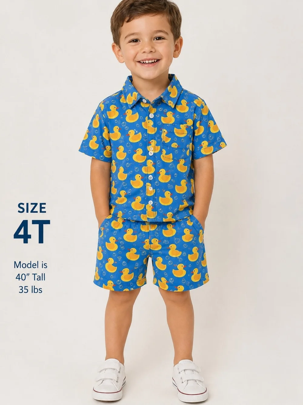 SHEIN BOYS SET OF 2 OUTFITS MONEY PRINT & DUCKS SZ 4T